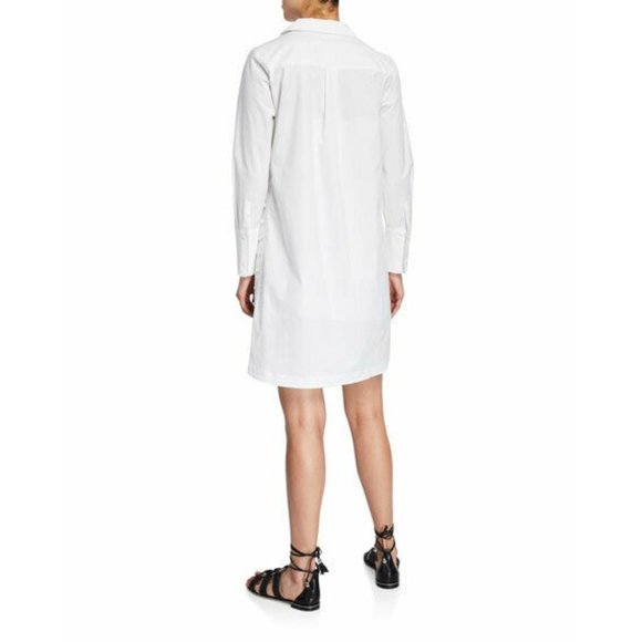 CLUB MONACO Strawberta White Cotton Shirt Dress Side Buttons SZ 8 NEW - Picture 2 of 4